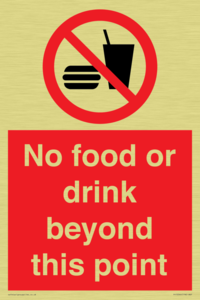 No food or drink beyond this point